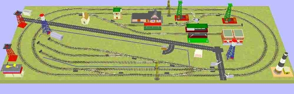 Last Layout - Cropped 3D View - Scenery Design - 01 Aug 09 - Lighthouse Point RR 6 x 15