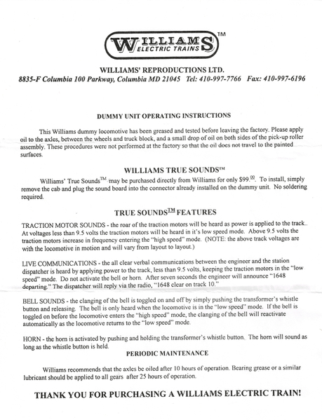 Williams F3 Instructions Page 3