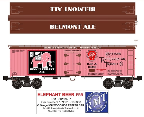 86199-87 ELEPHANT BEER 36ft woodside reefer car WEBSITE 50