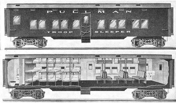 Pullman troop sleeper interior 3